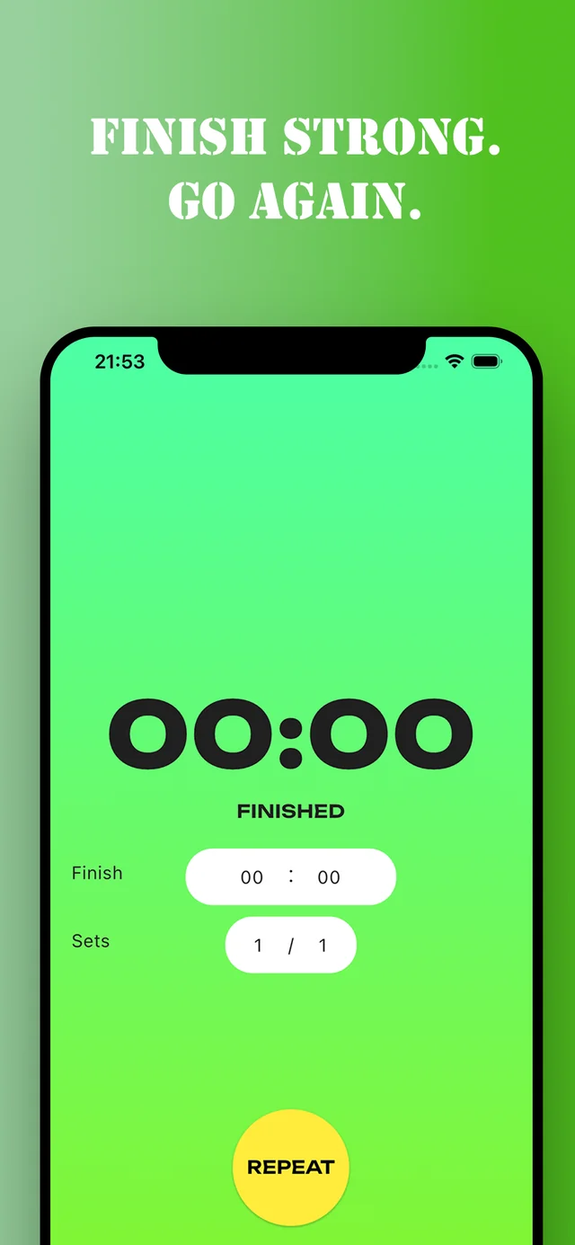 Gym Chrono finished screen